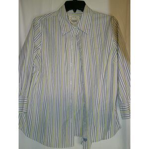IZOD Classic Striped‎ Button-Down Shirt Multi-Color Long Sleeve Casual Business